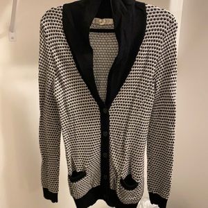 Black and gray cardigan